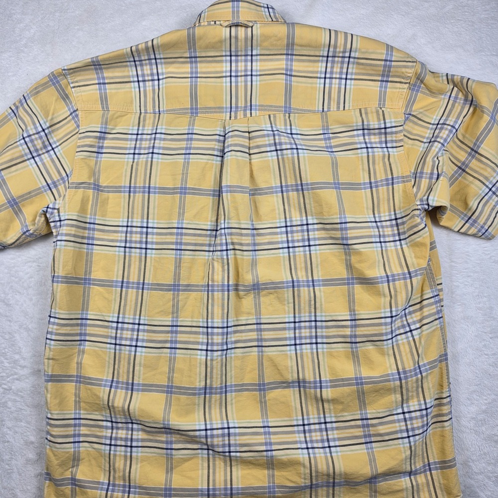 Roper Button Down Shirt Mens Large Yellow Plaid Short Sleeve Excellent Western - Picture 6 of 8